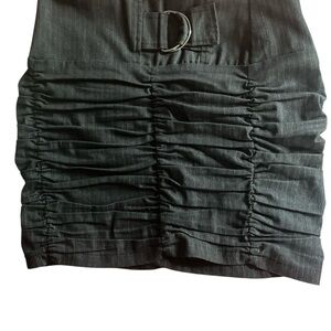 Y2K Valia Black Ruched Pencil Skirt (M)